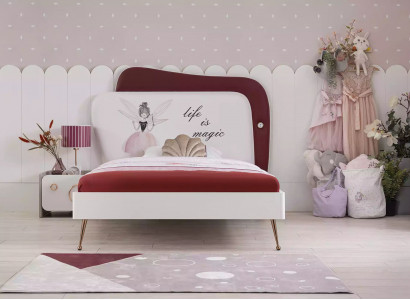 White children's bed girls' bed wooden furniture nightstand furniture set 2-piece set